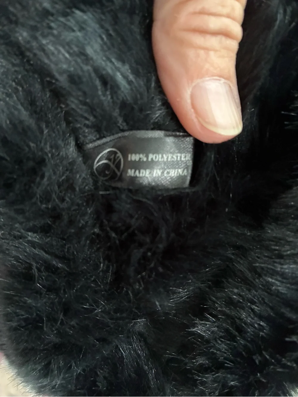 Plush Faux Fur Infinity Scarf - Black